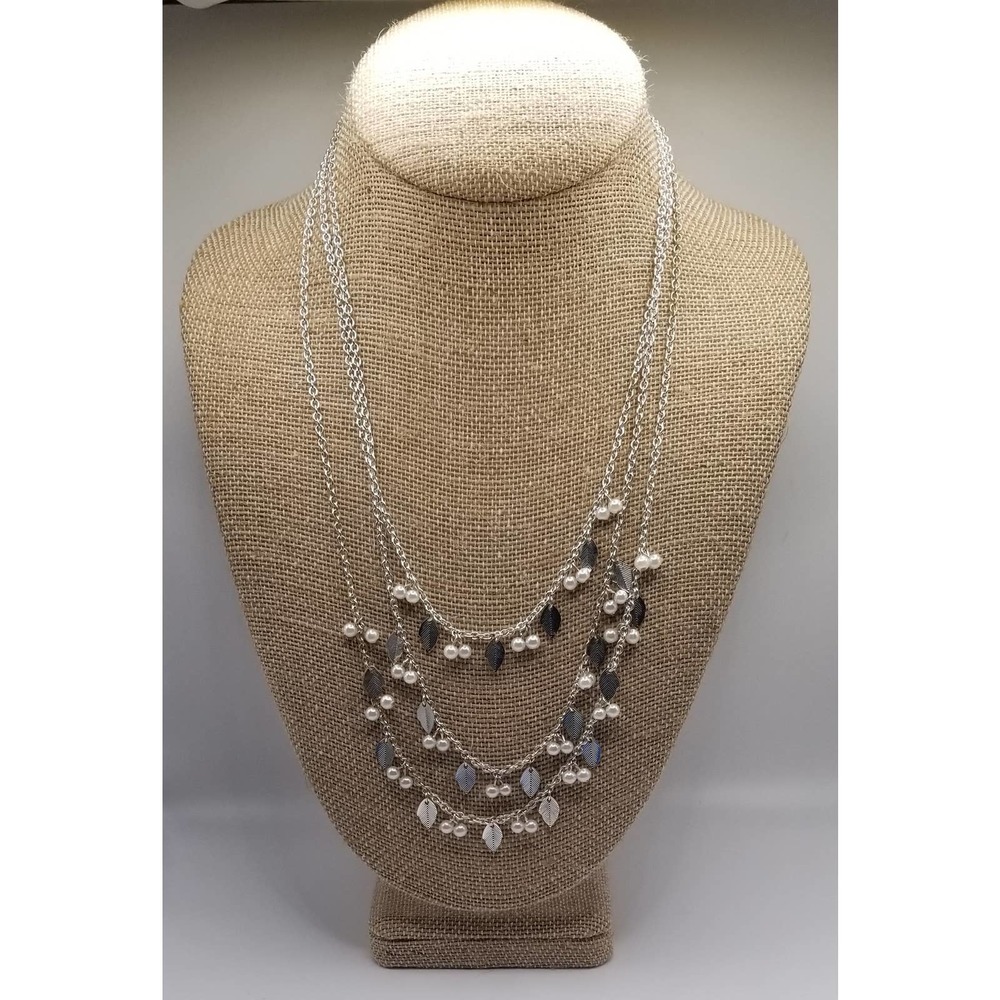 Premier Designs Multi Layer Silver Plated Necklace